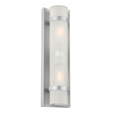 Estallar 15.38 x 4.38 x 4 in. Apollo 2-Light Brushed Steel Wall Sconce ES3093005